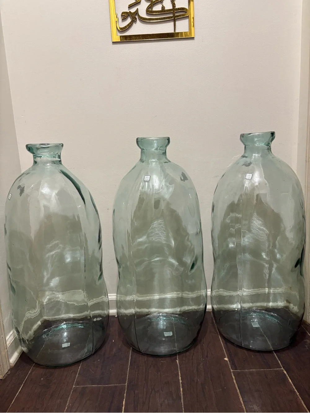 Clear Aqua Glass Floor Vase - Home Accents